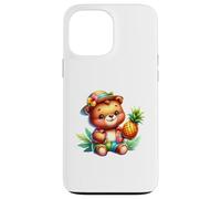 Cute Bear Pineapple Tropical Vacation Cartoon Case for iPhone 13 Pro Max