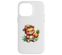 Cute Bear Pineapple Tropical Vacation Cartoon Case for iPhone 14 Pro Max