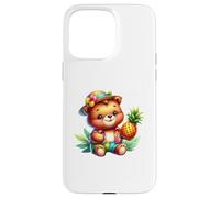 Cute Bear Pineapple Tropical Vacation Cartoon Case for iPhone 15 Pro Max