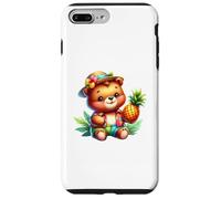 Cute Bear Pineapple Tropical Vacation Cartoon Case for iPhone 7 Plus/8 Plus