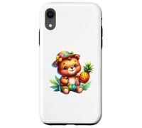 Cute Bear Pineapple Tropical Vacation Cartoon Case for iPhone XR
