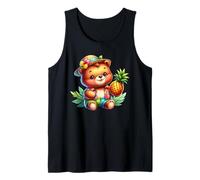 Cute Bear Pineapple Tropical Vacation Cartoon Tank Top