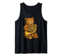 Cute Bear Playing French Horn Musician Music Tank Top