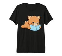 Cute Bear Reading Book Day National Library Week Premium T-Shirt