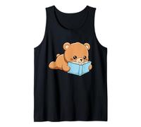 Cute Bear Reading Book Day National Library Week Tank Top
