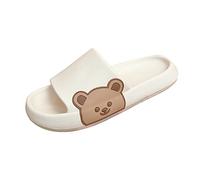 Cute Bear Sliders for Women Man UK Clearance,Unisex Beach Slides Non-Slip Lightweight Slippers Bath Pool Bathroom Shower Slide EVA Sandals Cloud Slipper Soft Pillow Flip Flop for Indoor & Outdoor