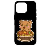 Cute Bear Spaghetti Pasta Lover Case for iPhone 16 Pro