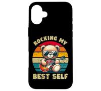 Cute Bear Sunglasses Electric Guitar Distressed Vintage Case for iPhone 16 Plus