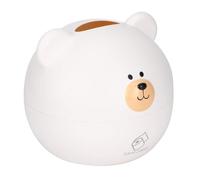 Cute Bear Tissue Box, Round Bear Head Shape Tissue Box Cover Facial Tissue Holder Dispenser Toilet Paper Holder Toilet Paper Container(White)