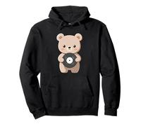 Cute Bear with Vinyl Record Pullover Hoodie