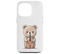 Cute Bear with Violin Illustration Case for iPhone 13 Pro