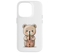 Cute Bear with Violin Illustration Case for iPhone 14 Pro