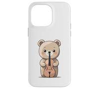 Cute Bear with Violin Illustration Case for iPhone 14 Pro Max