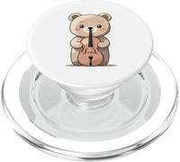 Cute Bear with Violin Illustration PopSockets PopGrip for MagSafe
