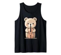 Cute Bear with Violin Illustration Tank Top