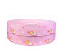 Cute Bearly Wait Bear 2m x 22mm Wide Ribbon for Personalised Christening Baby Showers Ribbon & Decorating Ideas for Present Gift Wrap Bows Toppers or Wrapping for Bags Box Balloon String (Pink)