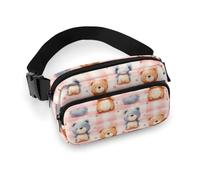 Cute Bears B Print Fanny Packs Crossbody Bags for Women, Fashion Waist Belt Bag Fanny Pack