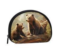 Cute Bears Play in The Tree Coin Purse Personalized Coin Bag for Women Men Change Purse Small Wallets with Zipper Mini Shell Coin Pouch Outdoor Shopping Change Storage Bag Handbags Gifts