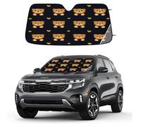 Cute Bears Stars Love Heart Car Windshield Sun Shade, Foldable UV Protection Front Window Sunshade with Suction Cups, Heat Blocking Reflective Sun Visor for Cars SUVs Trucks 139.7 x 70 cm