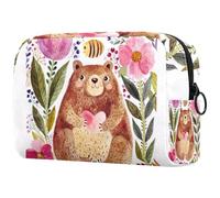 Cute Beat Hold a Heart Cosmetic Bag for Women, Travel Toiletries Bags Large Makeup Handy Pouch Organiser Bag with Zipper