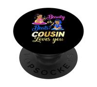 Cute Beauty Or Beat Cousin Loves You - Gender Reveal Party PopSockets Adhesive PopGrip