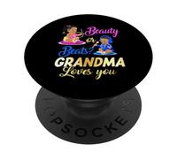 Cute Beauty Or Beat Grandma Loves You - Gender Reveal Party PopSockets Adhesive PopGrip