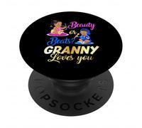 Cute Beauty Or Beat Granny Loves You - Gender Reveal Party PopSockets Adhesive PopGrip