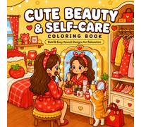 Cute Beauty & Self-Care Coloring Book: Bold and Easy Kawaii Designs of Makeup, Skincare, Perfume, Spa & Cozy Beauty Essentials for Relaxation