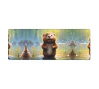Cute Beaver Pattern Extra Large Mouse Pad 12x31.5in for Office, Gaming, and Learning - Durable, Comfortable, and Environmentally Friendly