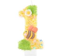 Cute Bee 1st Birthday Candles for Girls Boys,Girl Boy 1st Birthday Decorations,Yellow Number 1 Candle for Cake,Honeybee Party Decorations Bee Cake Toppers for Birthday,Hawaii,Baby Showers Supplies