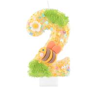 Cute Bee 2nd Birthday Candles for Girls Boys,Girl Boy 2nd Birthday Decorations,Yellow Number 2 Candle for Cake,Honeybee Party Decorations Bee Cake Toppers for Birthday,Hawaii,Baby Showers Supplies