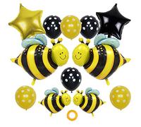 Cute Bee Balloon Bee Decoration Animal Balloon Yellow Black Foil Balloon Animal Balloons Birthday Balloons Bee Balloon Bee Foil Balloon Birthday Decoration Large Bee Balloon Set Bee Balloon