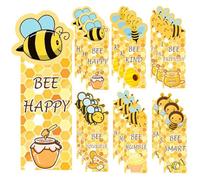 Cute Bee Bookmarks,1.6 * 5.5Inch Motivational Paper Bookmark Pack,60PCS Book Marks for Reading,Class Supplies for Students in Bulk,Fun Bookmarks