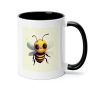 Cute Bee Ceramic Coffee Mug with Handle 11 Ounces, Porcelain Mug Coffee Cup Tea Mug Water Cup Ideal for Coffee,Tea,Latte,Cappuccino,Microwave & Dishwasher Safe Unique Gift Cup