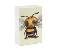 Cute Bee Cigarette Case, Plastic Waterproof Shockproof, Airtight Push Open Cigarette Box, Capacity King Size Cigarette Holder, Portable Cigarette Container for Outdoor Travel Camping Office