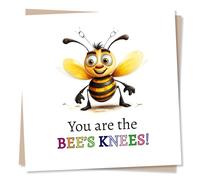 Cute Bee Congratulations Card - You Are The Bee's Knees - Made in UK
