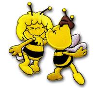 Cute Bee Couple Embroidered Patch - Cartoon Love Bees Maja Iron On or Sew On Applique for Kids Clothes, Backpacks, Jackets, DIY Crafts, Embroidery Badge Decoration