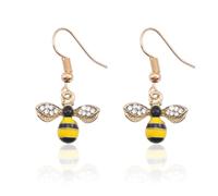 Cute Bee Earrings Honey Bee Dangle Earrings Bumblebee Jewelry Cute Enamel Bee Statement Earings, Zinc, No Gemstone