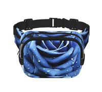 Cute Bee Fanny Pack for Women Men Fashion Waist Pack Adjustable Belt Bag for Workout Running Travelling Casual Waist Bag, Romantic Blue Rose, One Size