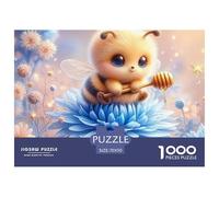 Cute Bee Flower Fun And Challenging 1000 Piece Puzzle for Adults & Kids | Detailed - Bee Honey Flower Bloom Great Gift Idea Decompression70x50cm/1000pcs
