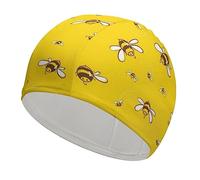 Cute Bee Funny Swim Cap for Adults Swimming Hat for Men Women Long And Short Hair