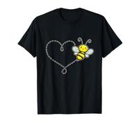 Cute Bee Heart Trail Design T-Shirt