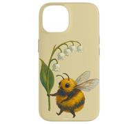 Cute Bee Holding Lily of the Valley Flower Nature Aesthetic Case for iPhone 14