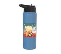 Cute Bee ice Cream Cone Happy bee Dessert Beaming face Stainless Steel Insulated Water Bottle
