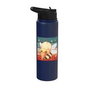 Cute Bee ice Cream Cone Happy bee Dessert Beaming face Stainless Steel Insulated Water Bottle