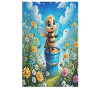 Cute Bee Jigsaw Puzzles for Adults 1000 Pieces Puzzle Brain Teaser And Children Premium Quality Wooden （78×53cm）
