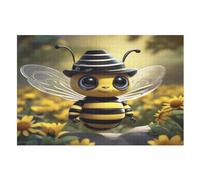 Cute Bee Jigsaw Puzzles for Adults 1000 Pieces Puzzle Brain Teaser And Children Premium Quality Wooden （75×50cm）