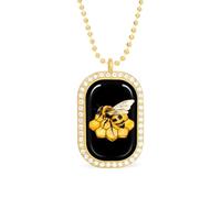 Cute Bee on Honeycombs Custom Photo Necklace Personalized Picture Pendant Memory Jewelry for Women