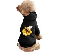 Cute Bee on Honeycombs Funny Dog Hoodie Sweatshirts Pet Pullover Puppy Cats Clothes for Small Medium Large