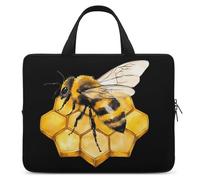 Cute Bee on Honeycombs Laptop Sleeve Bag with Handle 13inch